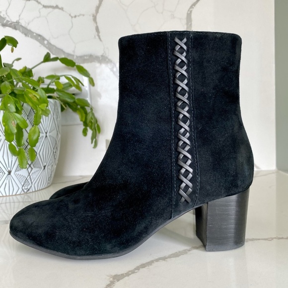 Earth Sparta  Suede Leather  Block Heel Braided  Zipper Ankle Bootie- Size 6 - Picture 12 of 12